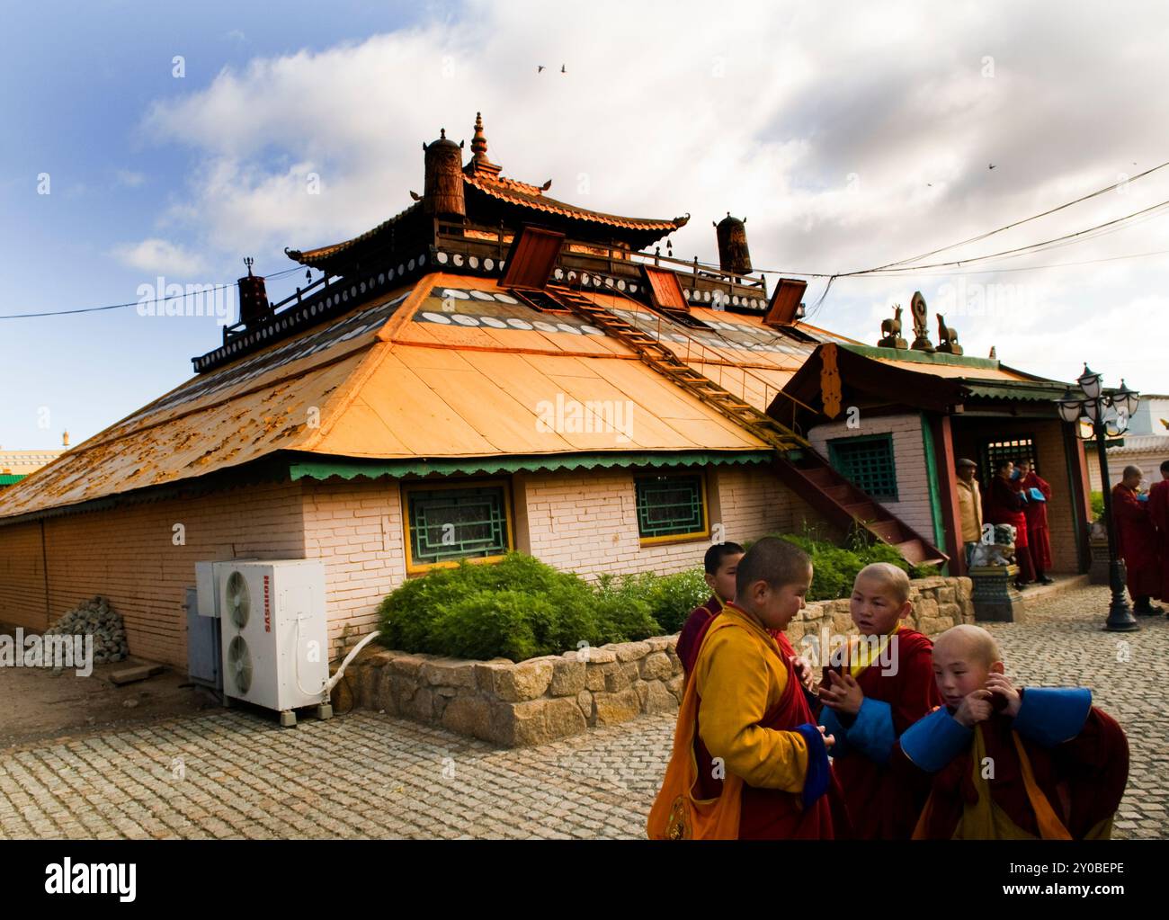 Das Kloster Gandantegchinlen in Ulaanbaatar, Mongolei. Stockfoto