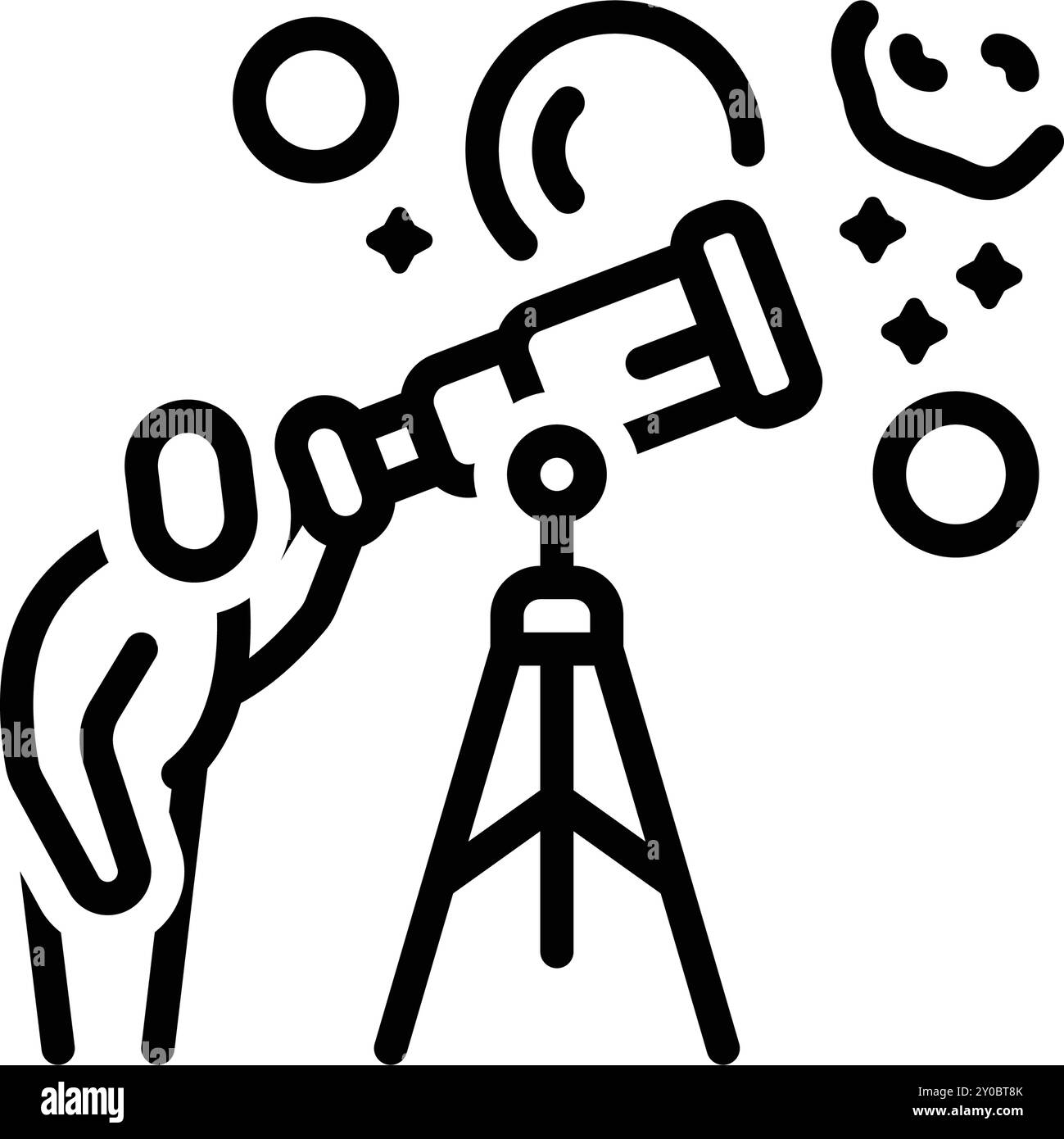 Symbol für Astronomen, Sterngucker Stock Vektor