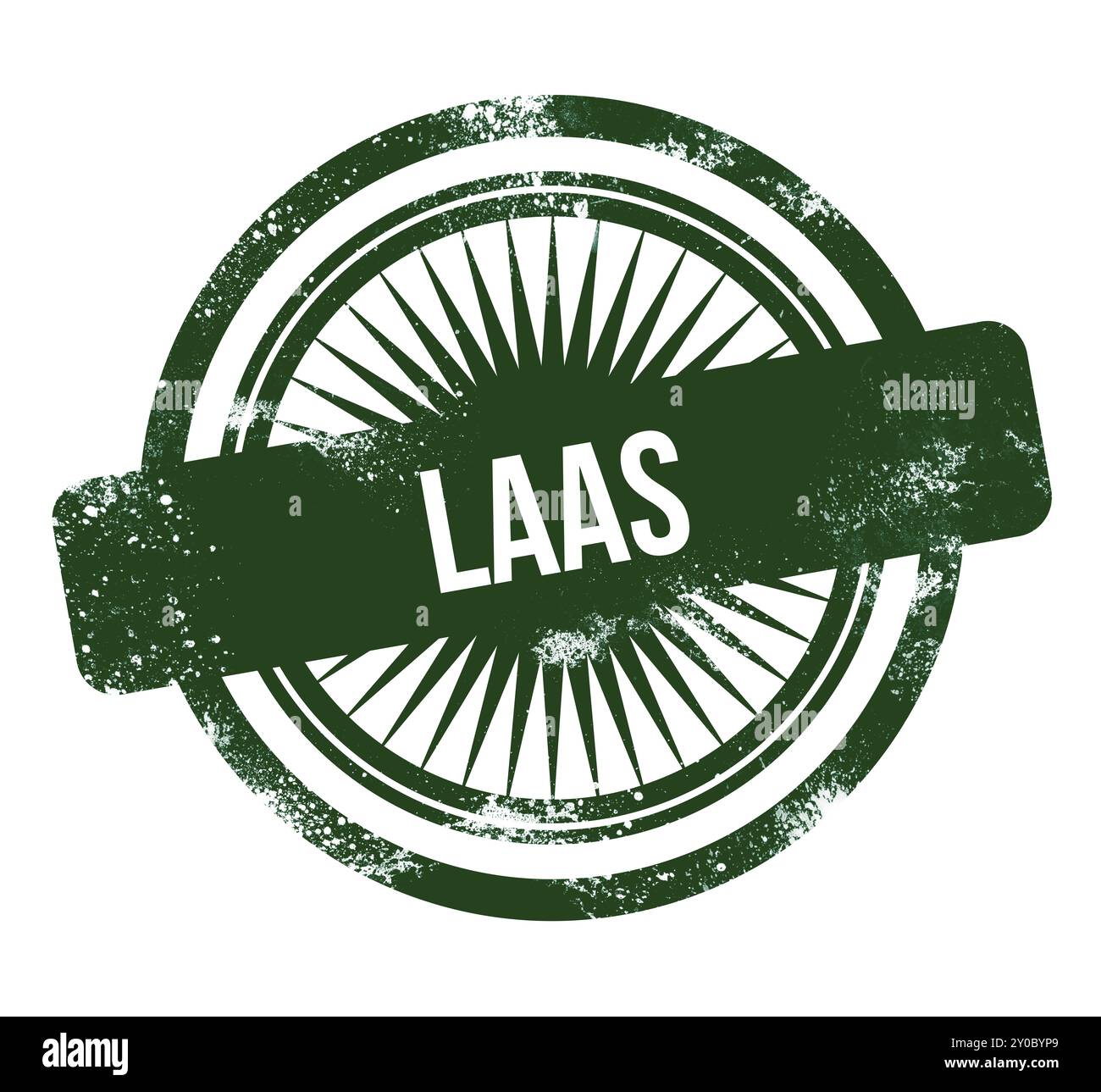 Laas, grüner Grunge-Stempel Stockfoto