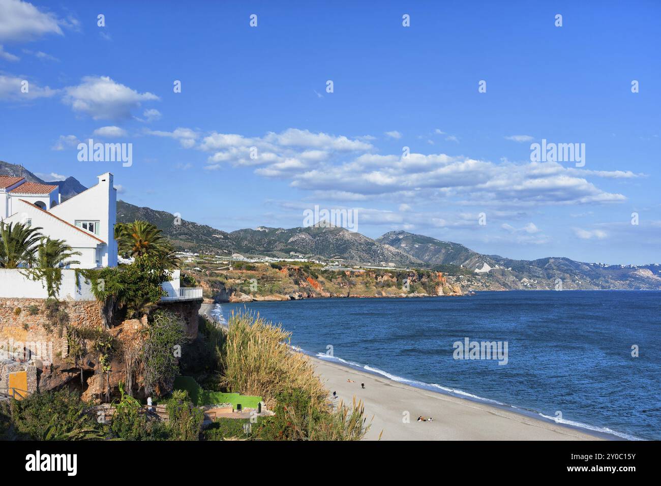 Nerja Stadt an der Costa del Sol in Andalusien, Spanien, Ferienort am Mittelmeer, Europa Stockfoto