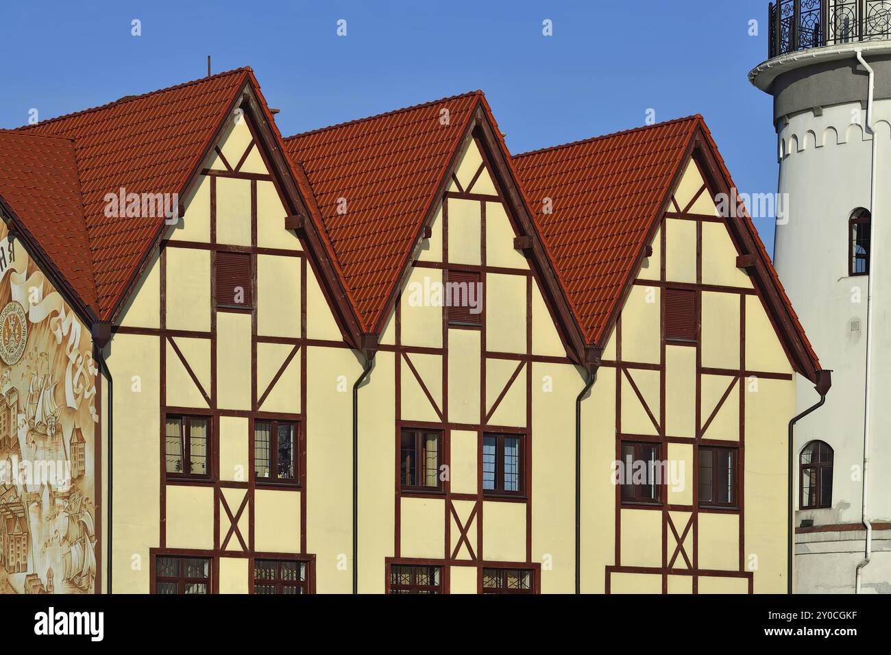 Fischerdorf, Touristenattraktion von Kaliningrad. Russland Stockfoto