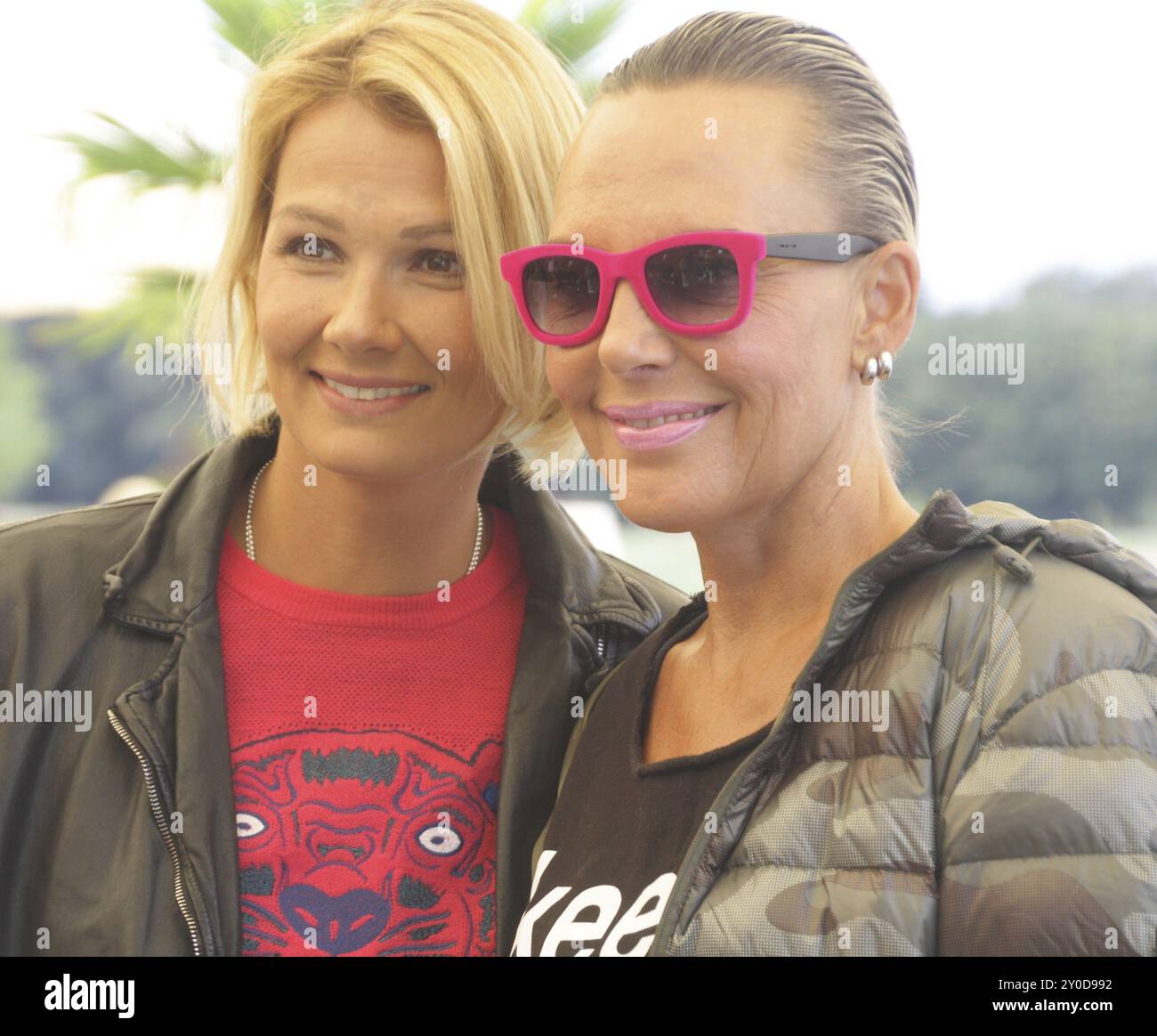 Franziska van Almsick und Natascha Ochsenknecht beim 7. GRK Golf Charity Masters 2014 Leipzig Stockfoto