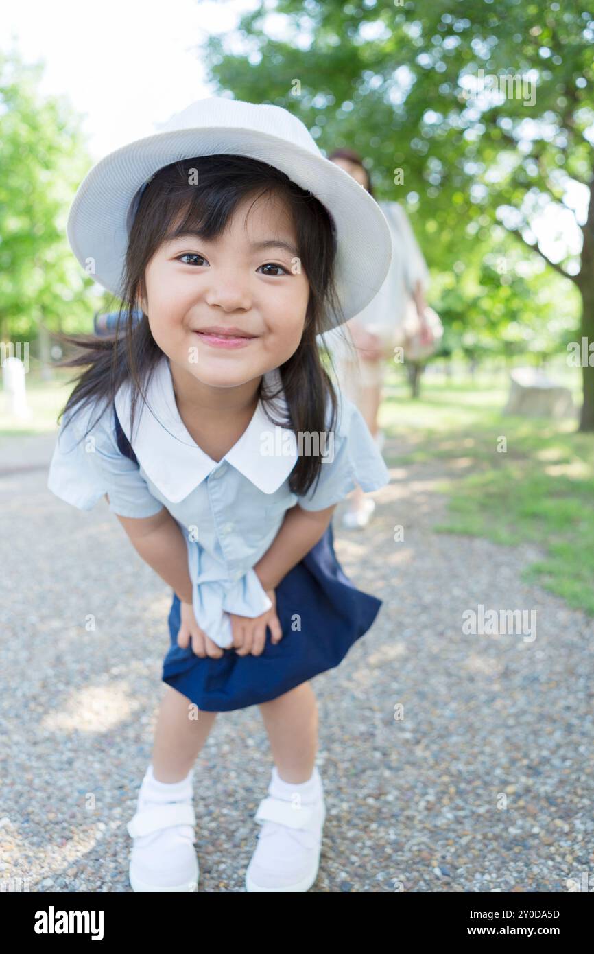 Ein Mädchen im Vorschulalter Stockfoto