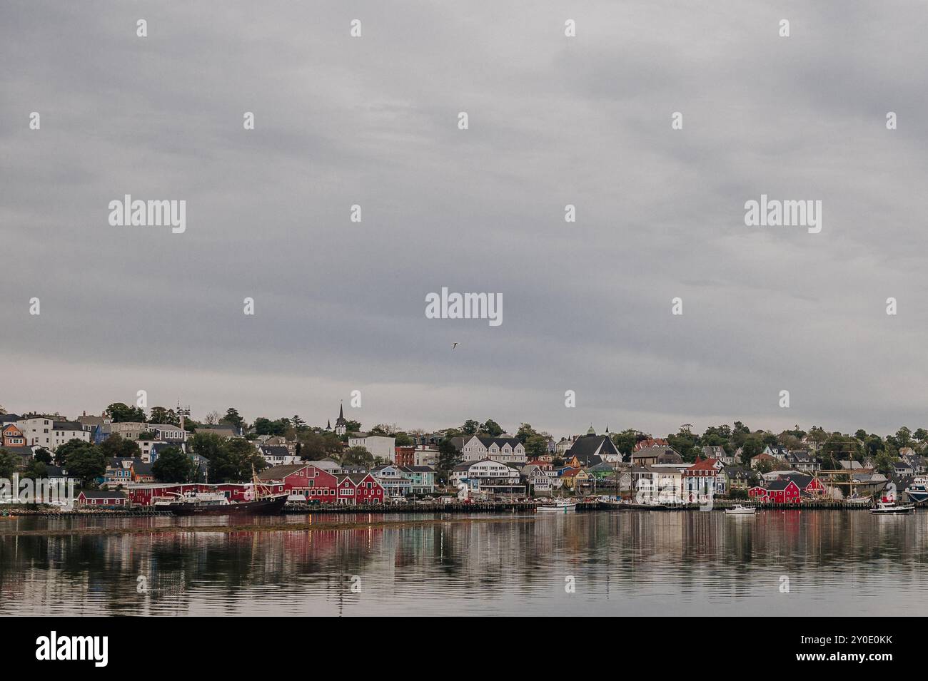 Die farbenfrohe Uferpromenade in Lunenburg Nova Scotia Stockfoto