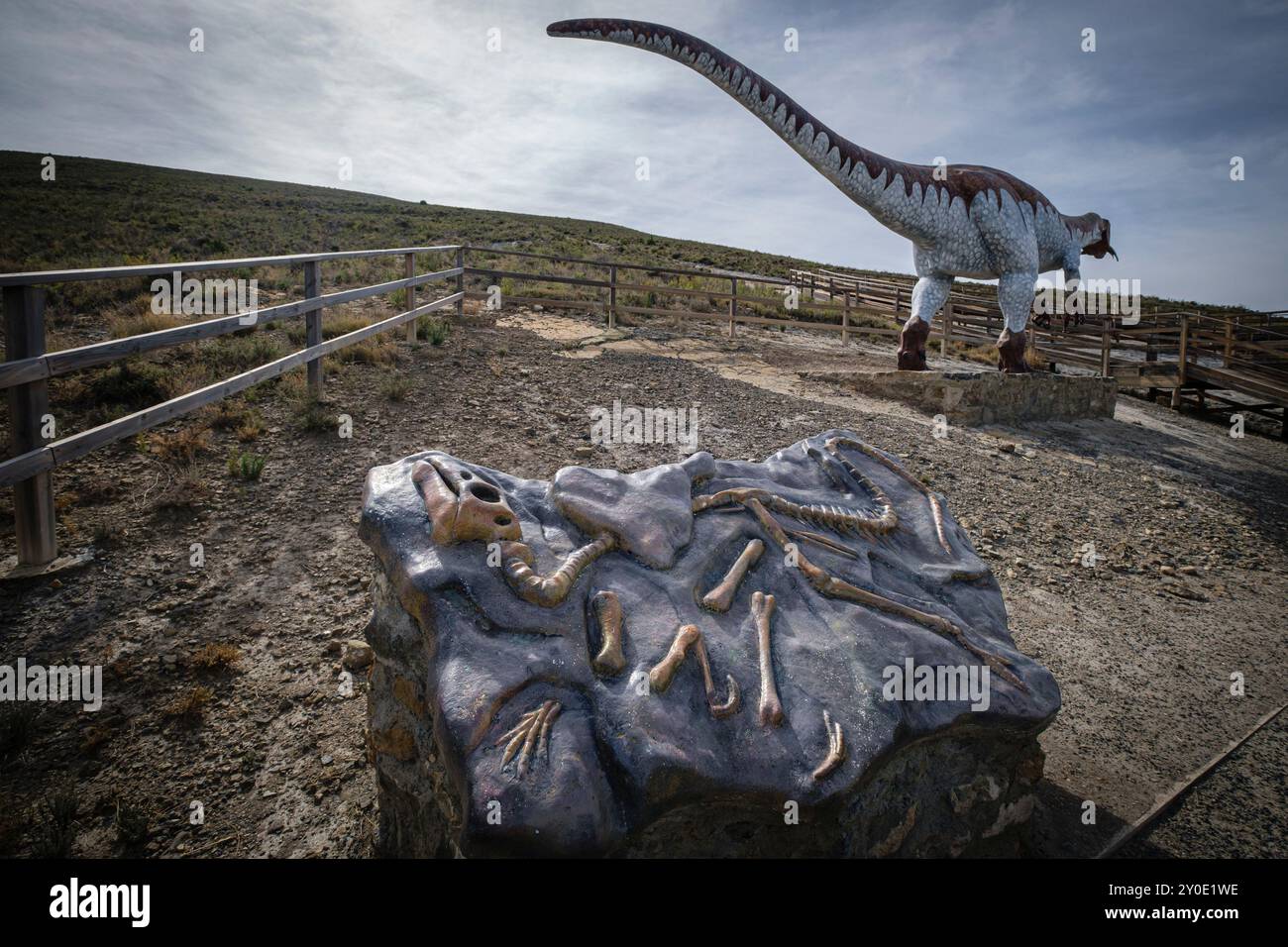 Baryonyx Dinosaurier Reproduktion, Peladillo Ära Ichnites Deponie, Igea, La Rioja, Spanien, Europa Stockfoto