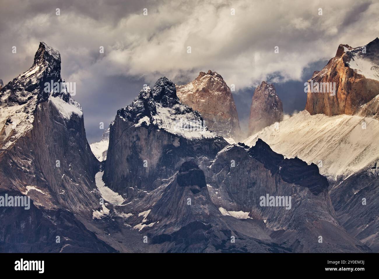 Bergblick, Nationalpark Torres del Paine, Patagonien, Chile Stockfoto