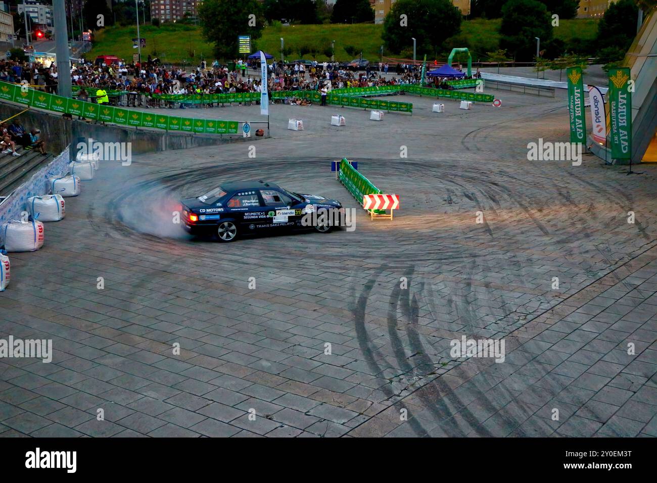 Pablo Pacheco Ortiz fuhr einen BMW E36 Rallyefahrer bei der 17. Cristian Lopez Rallye Palacio de Deportes Santander Cantabria Spanien 02/08/2024 Stockfoto