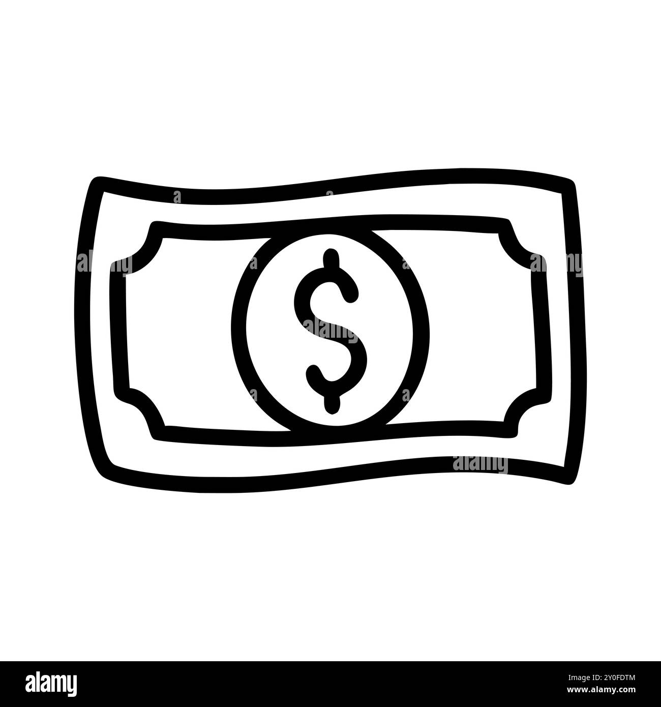 Dollarscheine-Kontur-Symbol Hand Stock Vektor