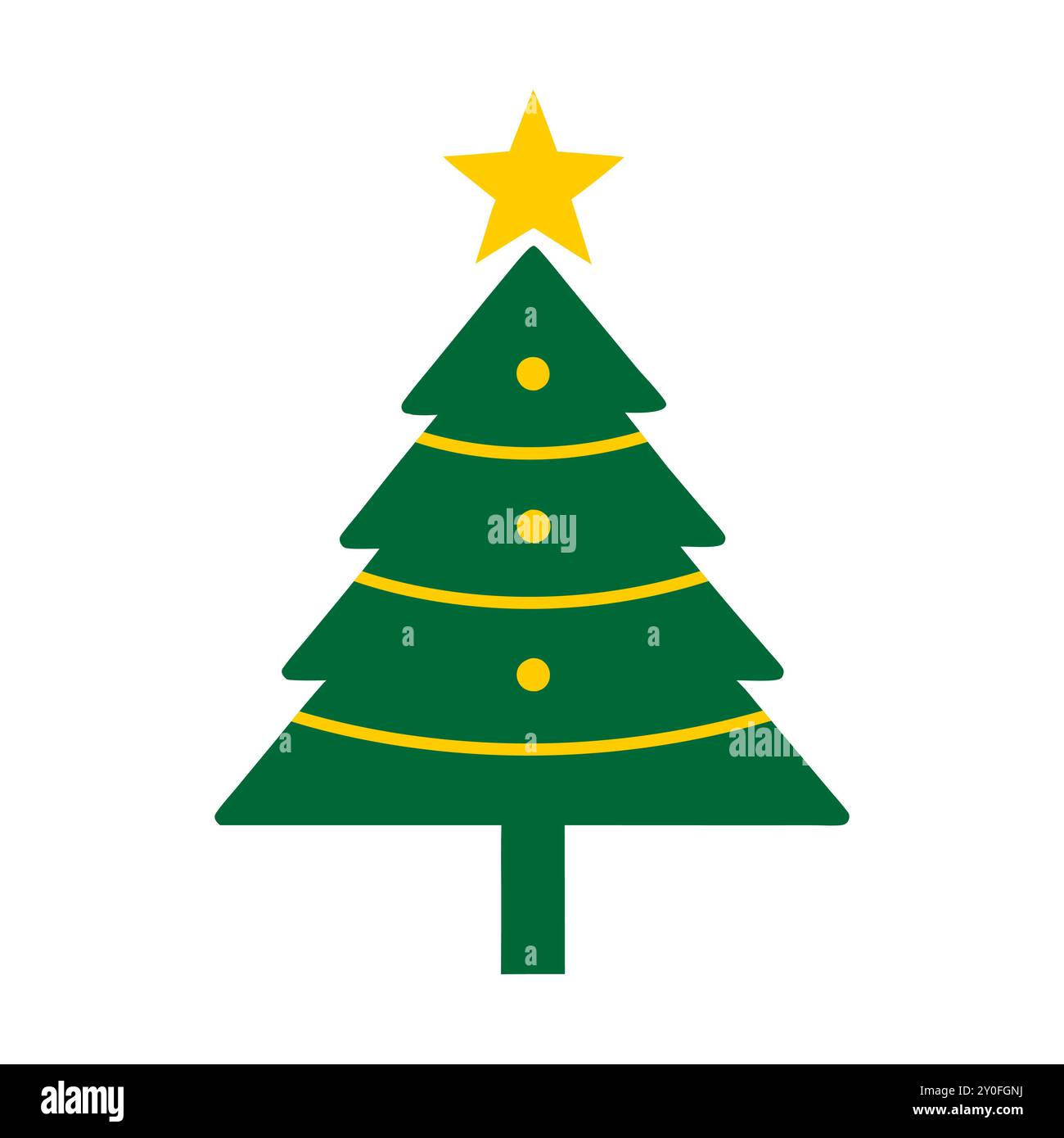 Geschmückter Weihnachtsbaum mit Sternsymbol Stock Vektor