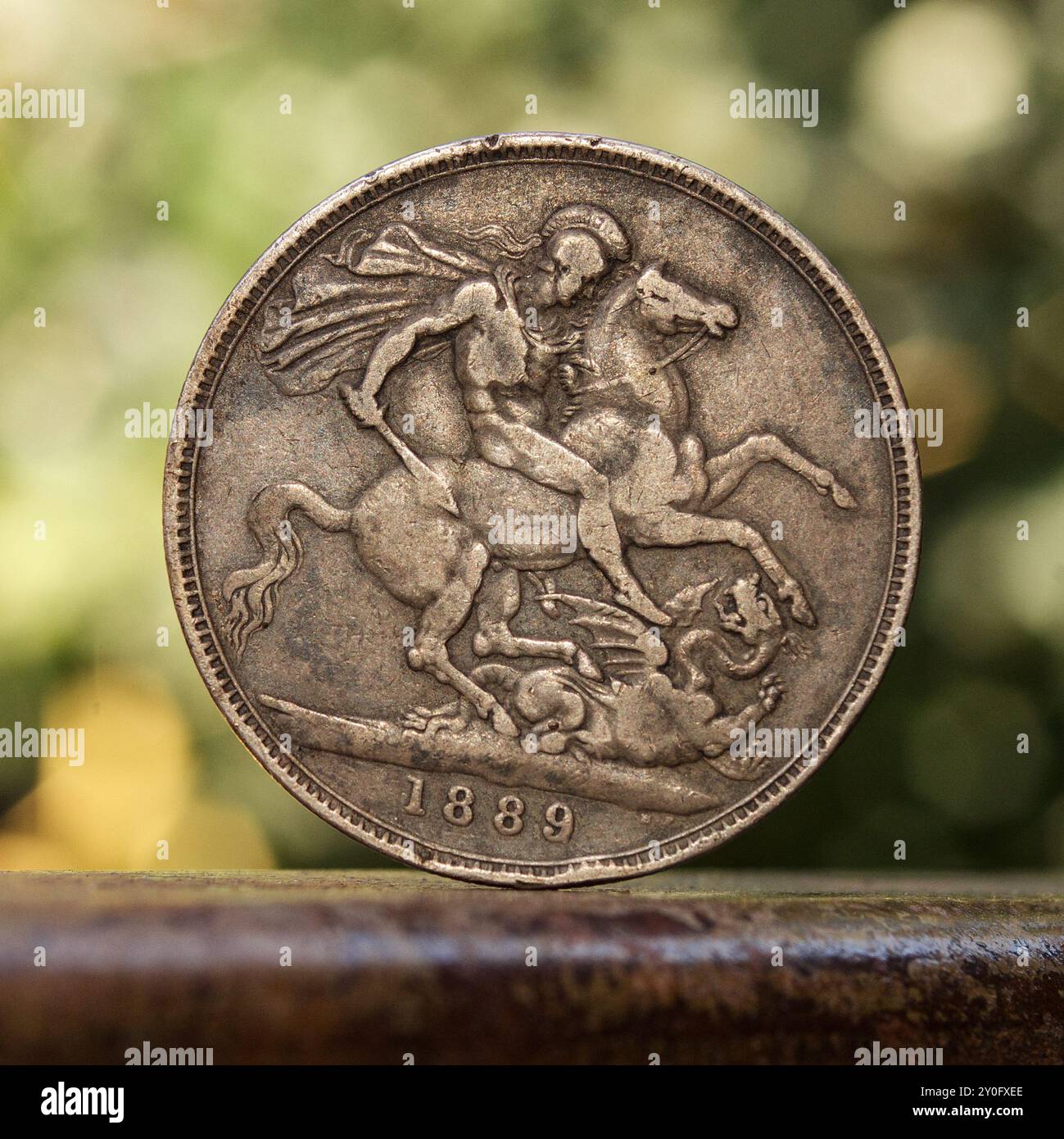 1889 britische Silberkrone Stockfoto