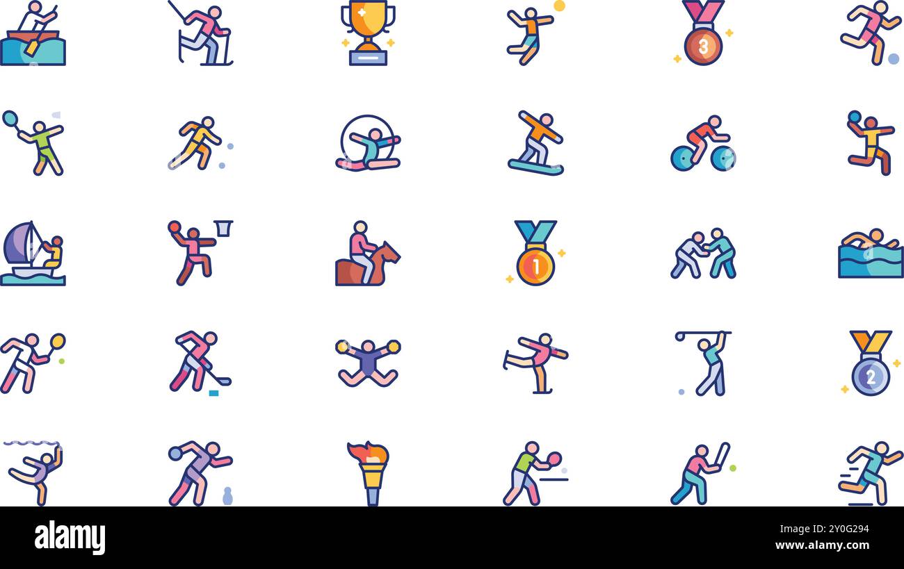 Special olympics Icon Pack hochwertige Vektor-Icons-Kollektion mit editierbarem Strich. Ideal für professionelle und kreative Projekte. Stock Vektor