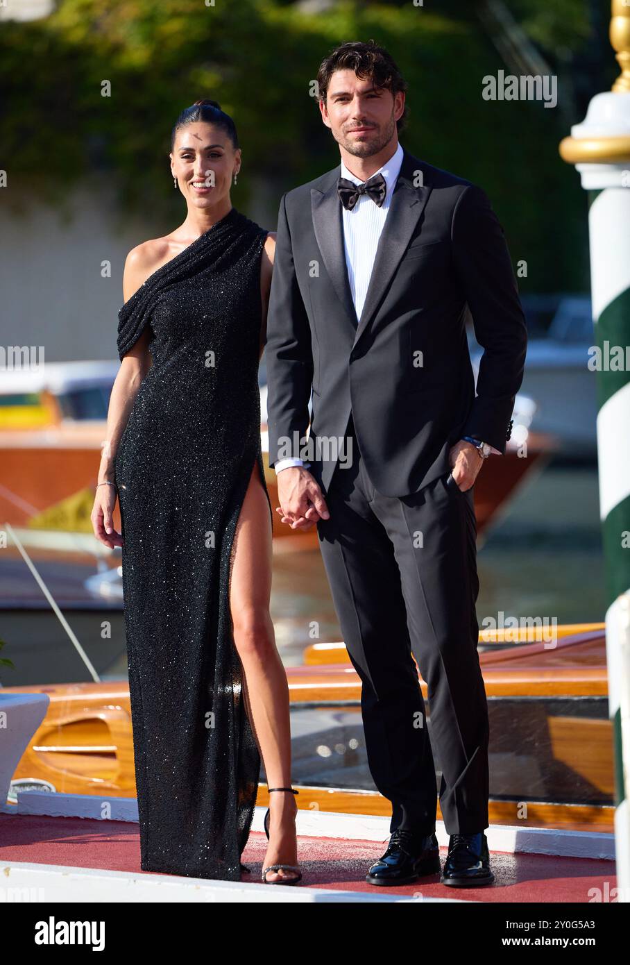 81. Venedig Filmfestival in Venedig, Italien, am 31. August 2024. Hotel Excelsior Pier Cecilia Rodriguez und Ignazio Moser , - Hotel Excelsior Pier - 20240831 PD26798 Stockfoto