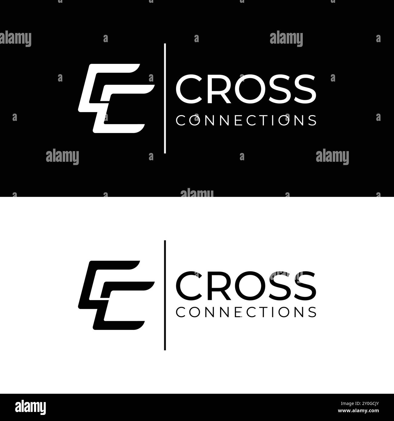 cc-Monogramm-Kreuzverbindungslogo Stock Vektor