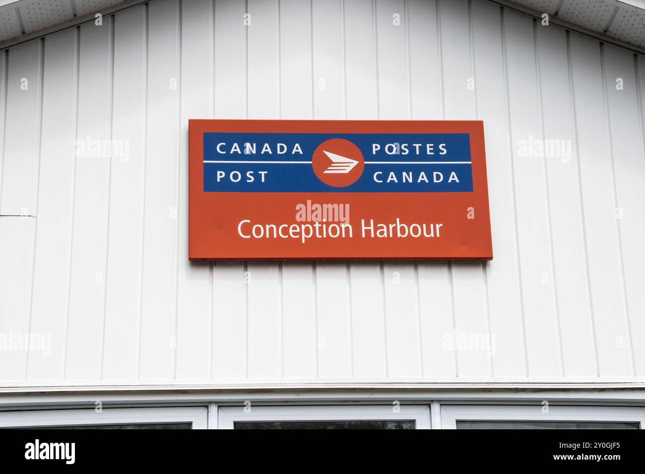 Postschild in Conception Harbour, Neufundland & Labrador, Kanada Stockfoto