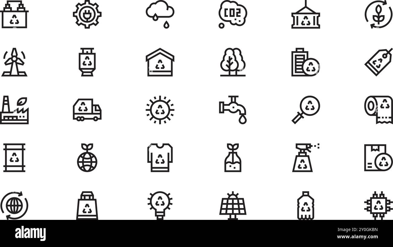 Recycling-Symbole hochwertige Vektorsymbole mit bearbeitbarer Kontur. Ideal für professionelle und kreative Projekte. Stock Vektor