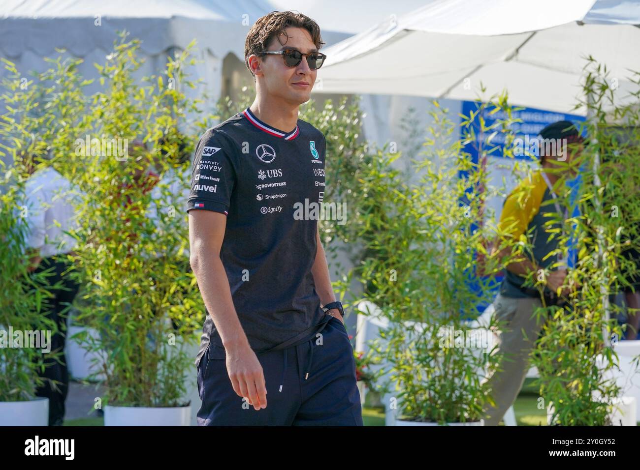 George Russel während der Formel 1 Pirelli Gran Premio d’Italia 2024 am 30. August 2024 in Monza, Italien. Stockfoto