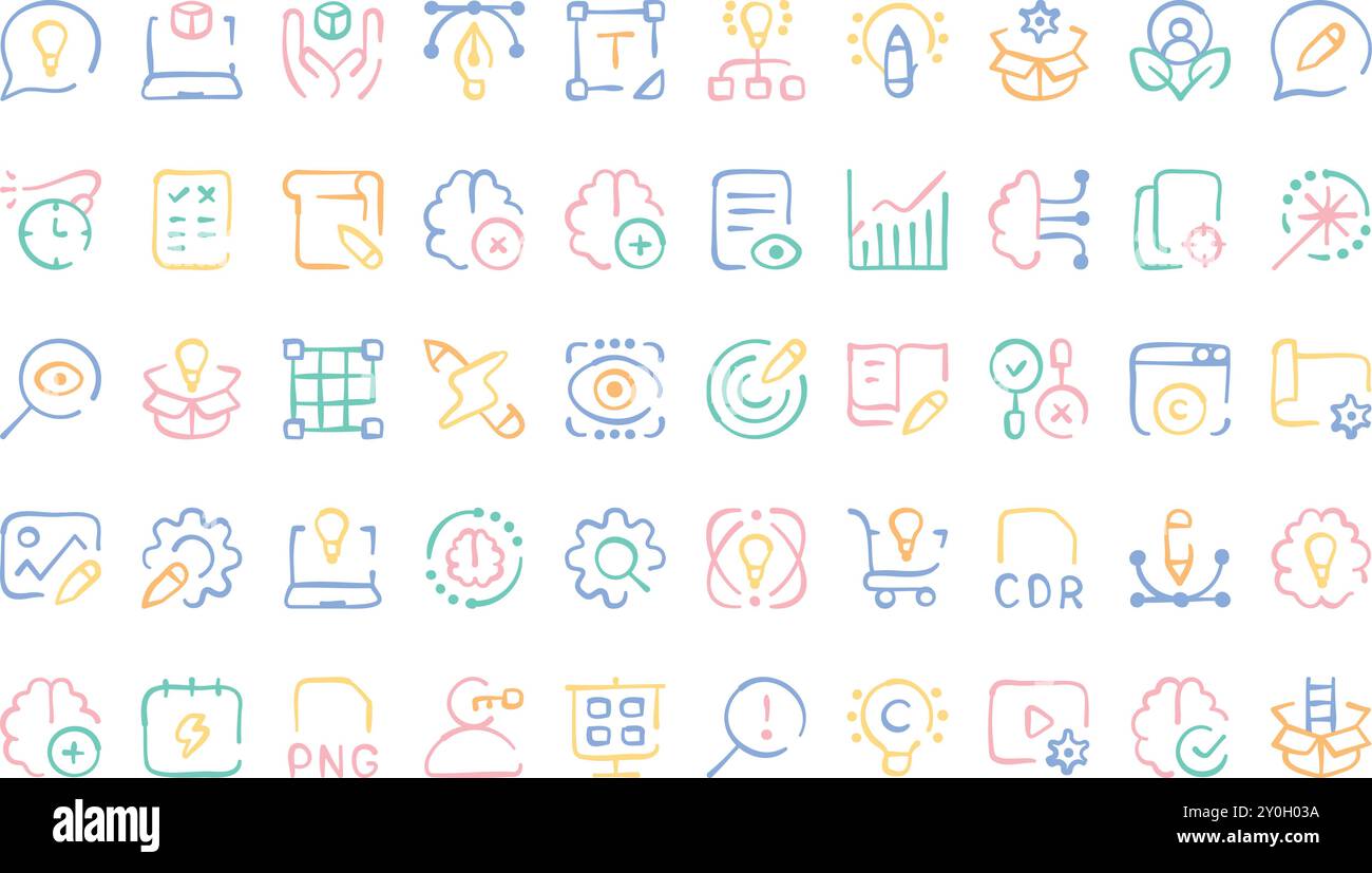 Design Thinking Icons hochwertige Vektorsymbole mit editierbarer Kontur. Ideal für professionelle und kreative Projekte. Stock Vektor