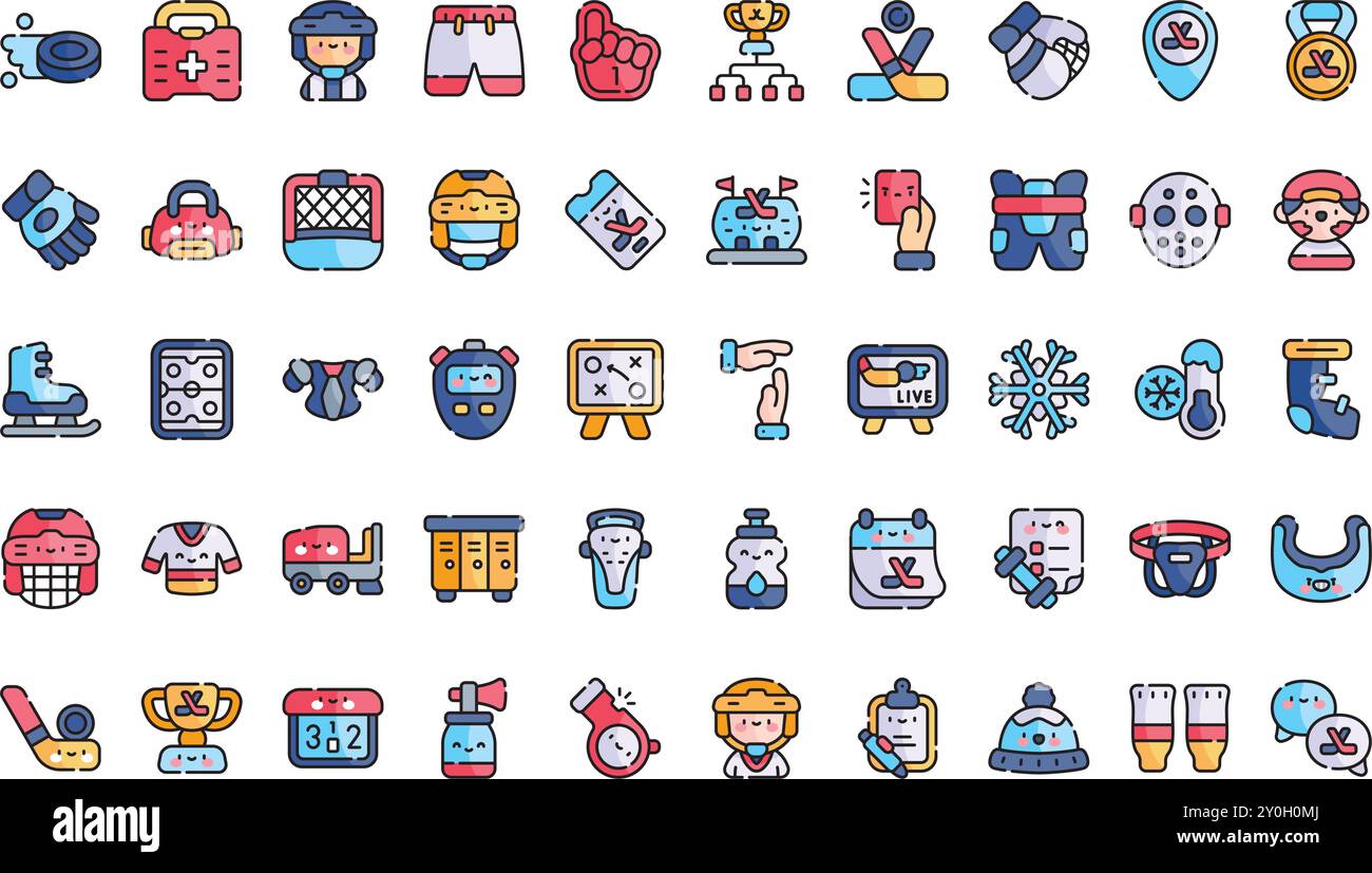 Eishockey-Ikonen packen hochwertige Vektor-Icons-Kollektion mit editierbarem Strich. Ideal für professionelle und kreative Projekte. Stock Vektor