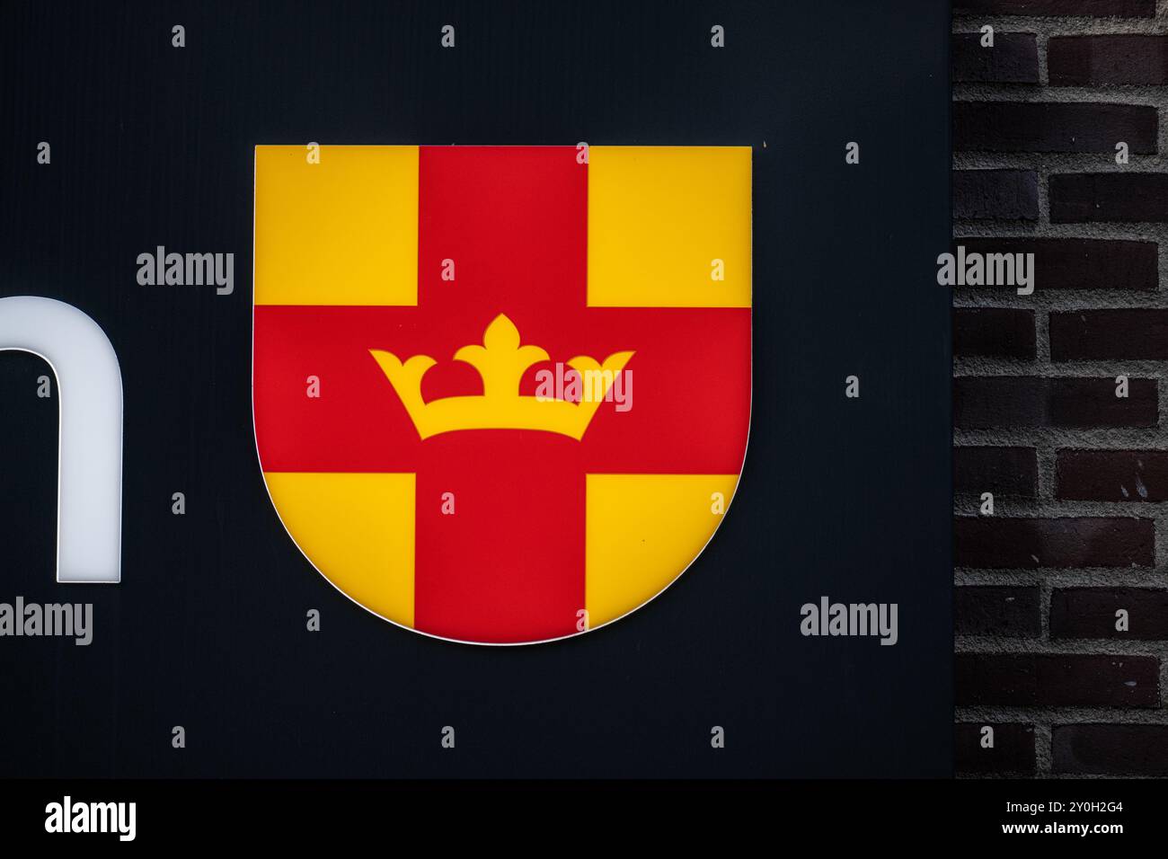 Göteborg, Schweden - 03. september 2022: Logo von Svenska Kyrkan in einer Kirche Stockfoto