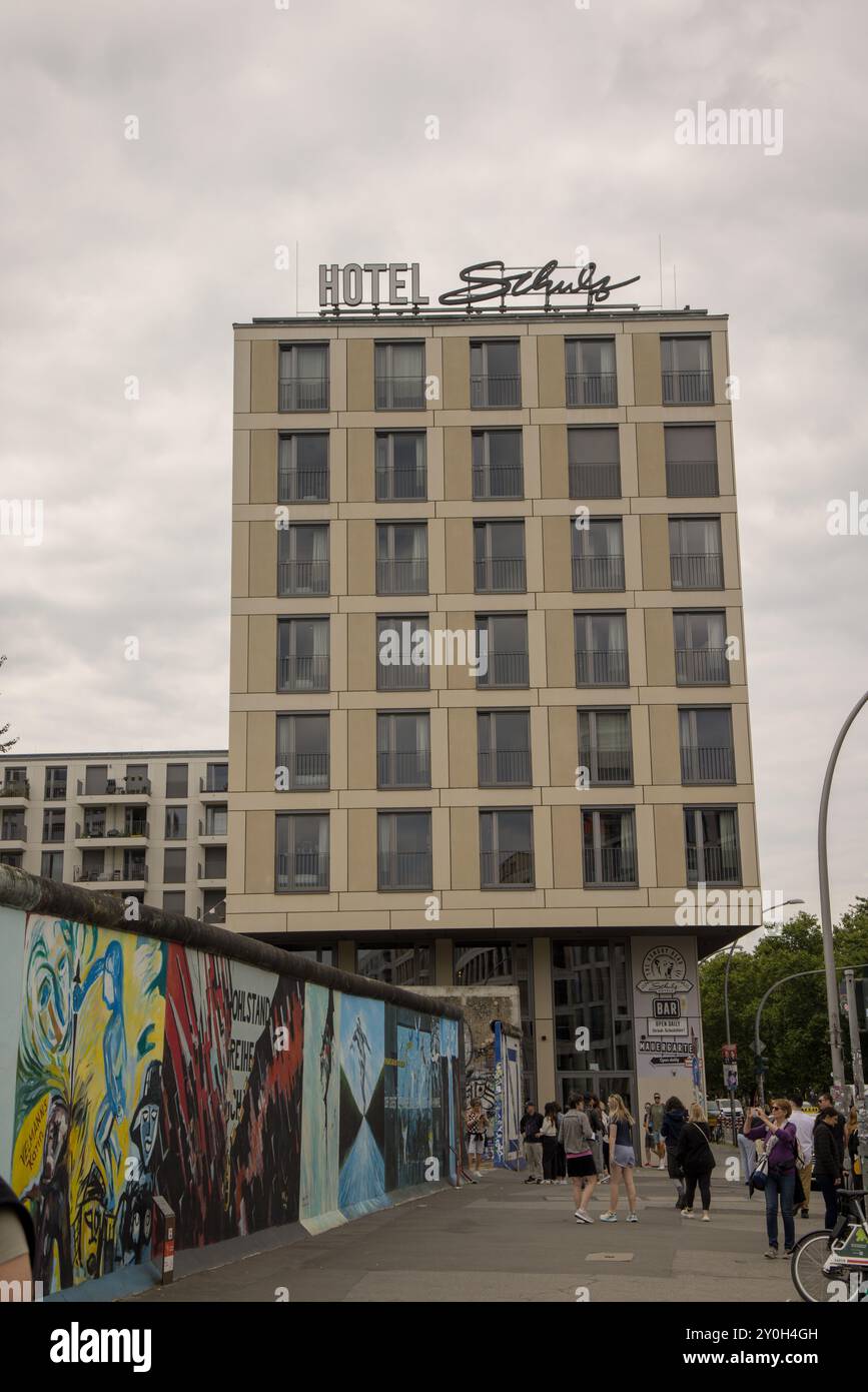 Hotel Schulz in der Nähe der East Side Galerie in Berlin, Deutschland Stockfoto