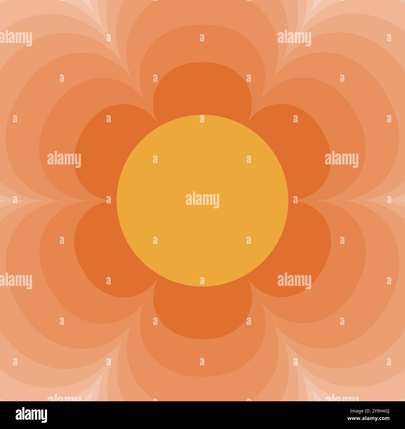 Abstrakte orangefarbene Blume mit gelbem Zentrum Stock Vektor