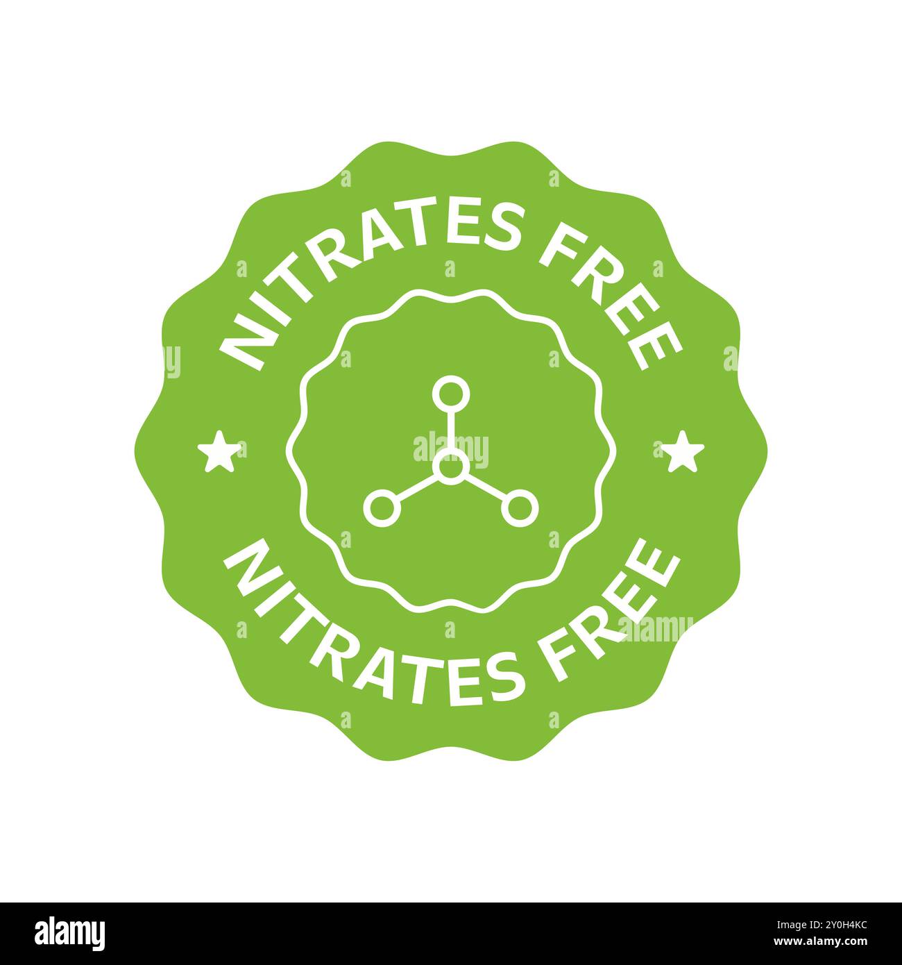 Nitratfreies grünes Etikett mit chemischer Struktur, sauberes Design-Konzept Stock Vektor