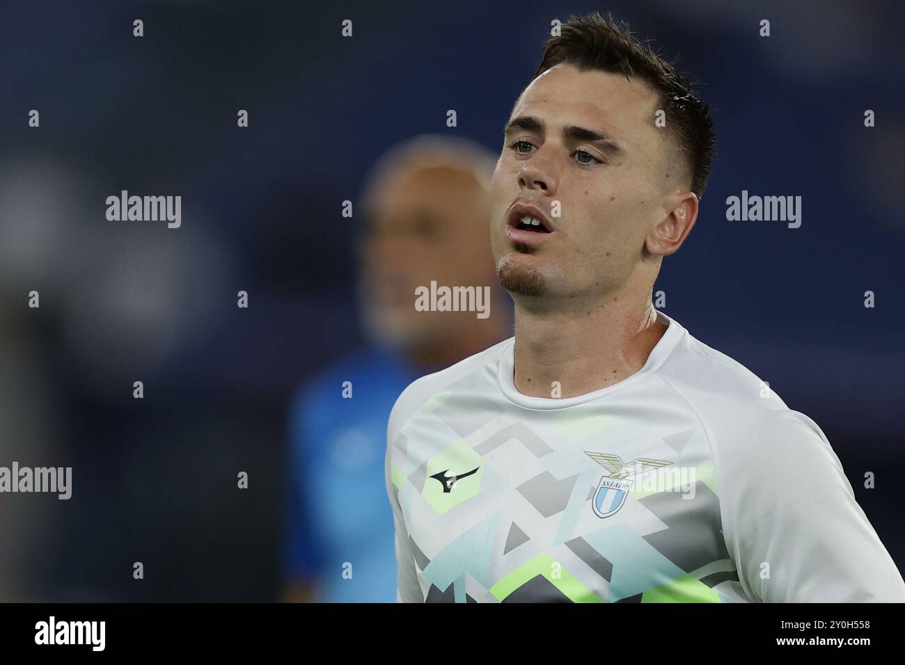 Lazios spanischer Verteidiger Patric während des Fußballspiels der Serie A SS Lazio gegen AC Milan im Olimpico-Stadion am 31. August 2024 in Rom. Stockfoto