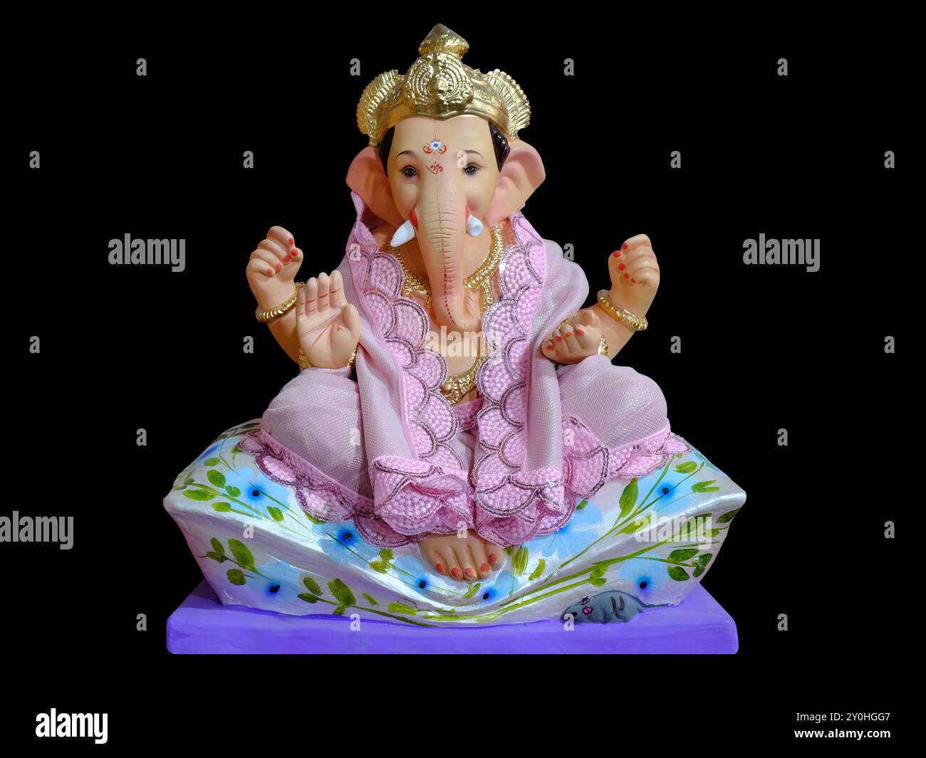 Hindugott Ganesha auf buntem Hintergrund, Ganesha Idol. Ganesh Festival. Stockfoto