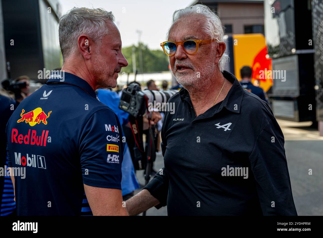 Monza, Italien, 02. September 2024, Flavio Briatore, Alpenberater am Renntag, Runde 16 der Formel-1-Meisterschaft 2024. Quelle: Michael Potts/Alamy Live News Stockfoto