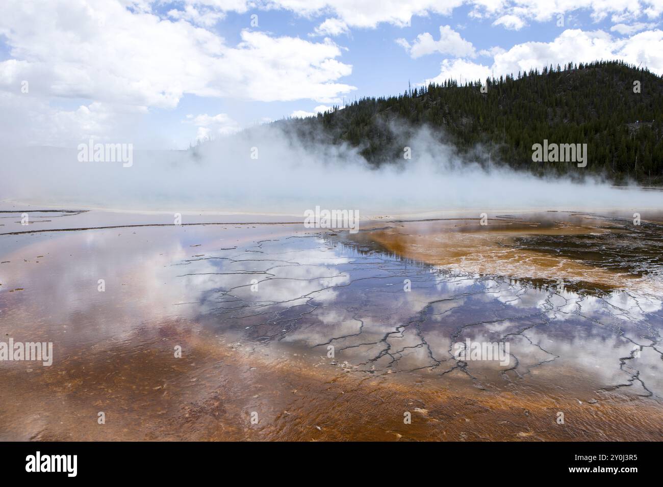 Der Grand Prismatic Pool im Yellowstone Nationalpark Stockfoto