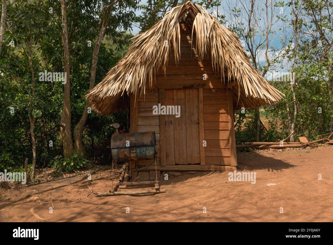 Kuba, Vinales Valley. Tabakanbaubetriebe, Zigarrenproduktion. Produktionshütte. 8. April 2016 Stockfoto