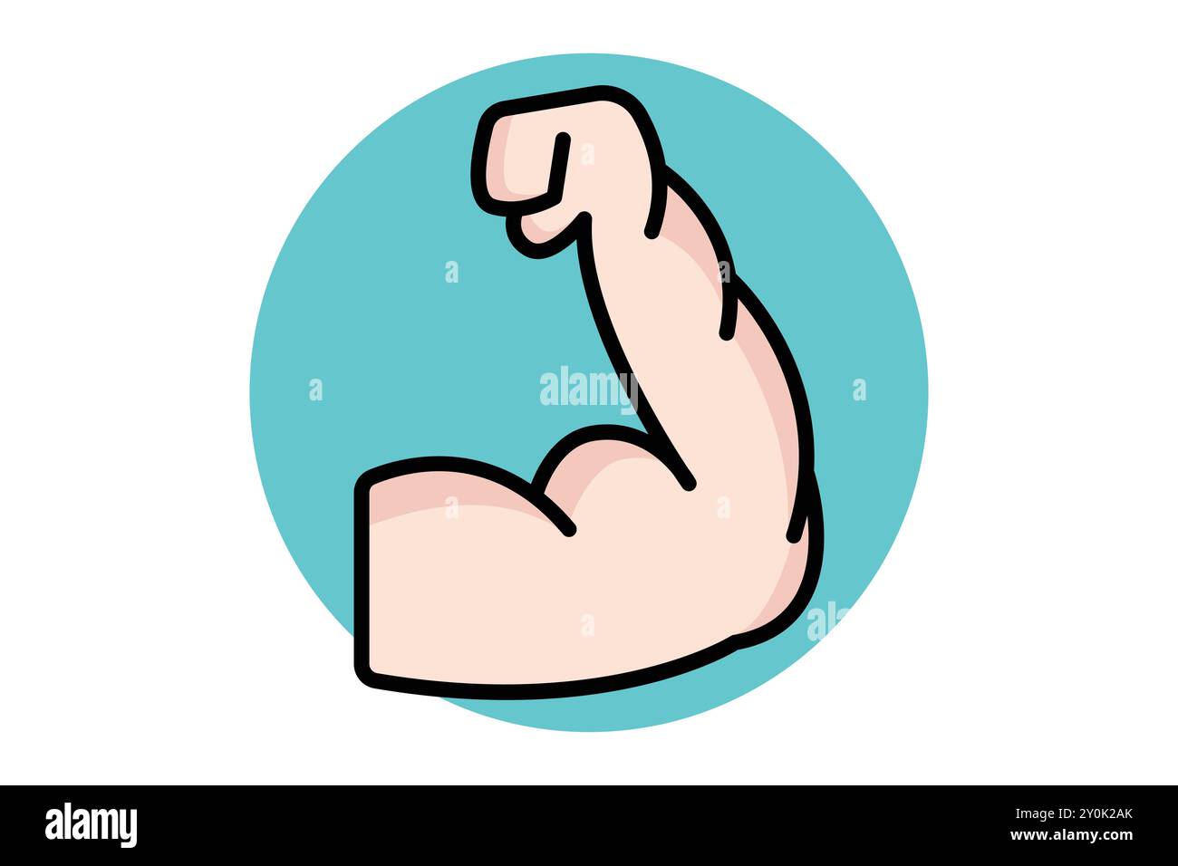 Symbol für kräftige Umrisse. Starker Arm. Symbol für SWOT. Vektorillustration für Geschäftselemente Stock Vektor