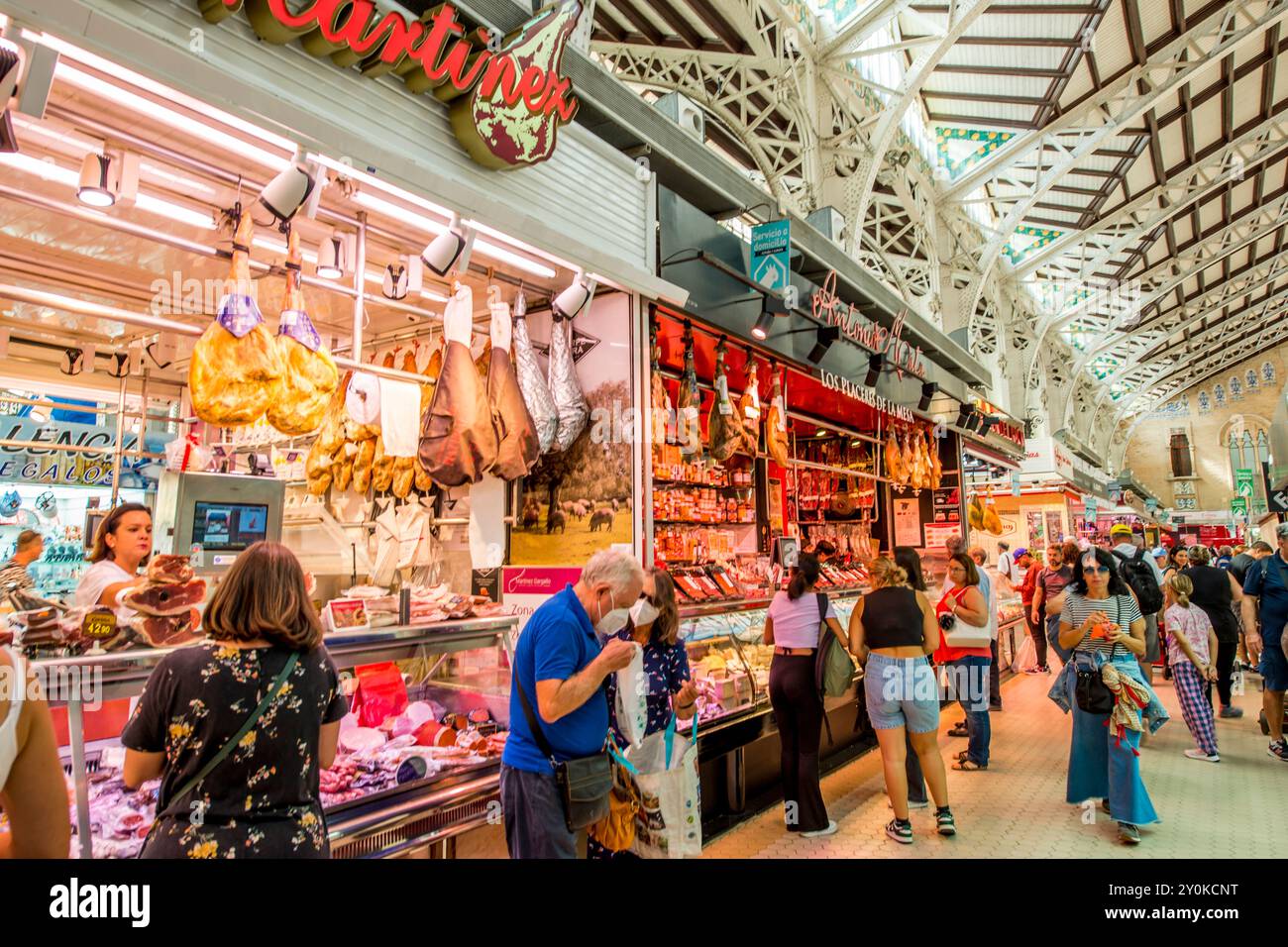 Central Market (Mercat Central), Plaza Ciutat de Bruges, Valencia, Spanien. Stockfoto