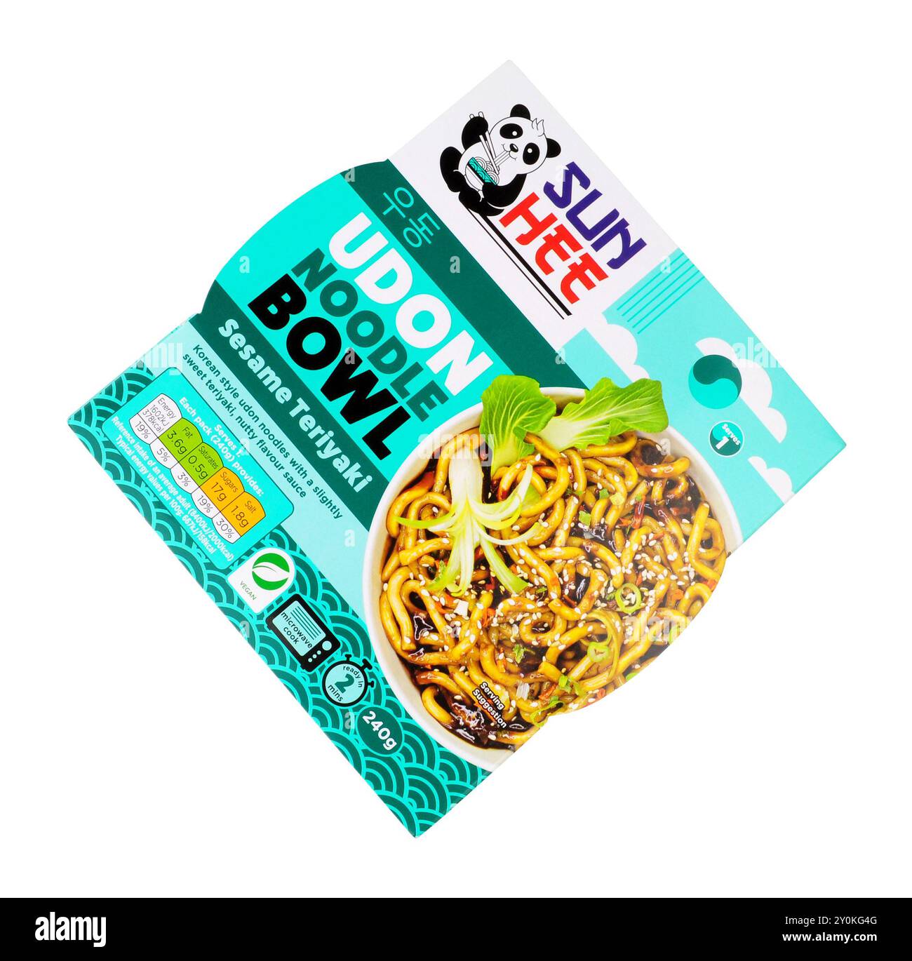 Sun Hee Sesam Teriyaki, koreanische Udon-Nudelschale im 240-g-Pack Stockfoto
