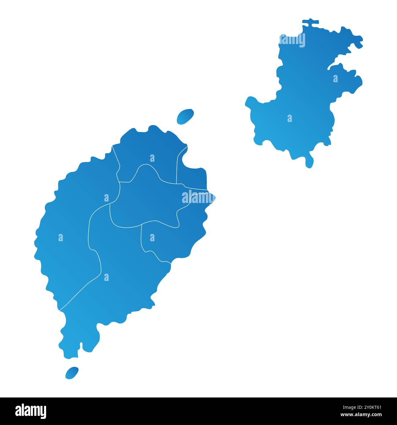 Landkarte des Bezirks Sao Tome und Principe Stock Vektor
