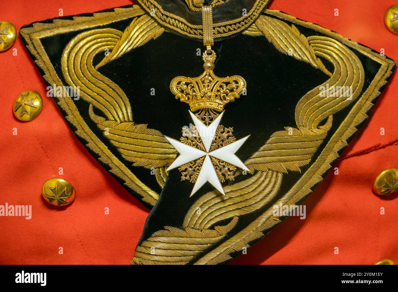 Uniform der souveränen Militärordnung Maltas, 19. Jahrhundert Stockfoto