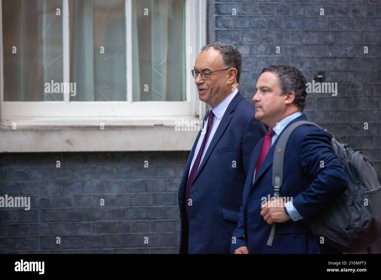 London, England, Großbritannien. September 2024. Der Gouverneur der Bank of England ANDREW BAILEY kommt in der Downing Street 10 an. (Kreditbild: © Tayfun Salci/ZUMA Press Wire) NUR REDAKTIONELLE VERWENDUNG! Nicht für kommerzielle ZWECKE! Stockfoto