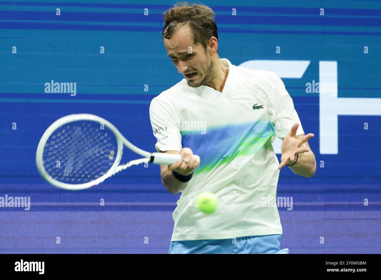 New York, Etats Unis. September 2024. Daniil Medwedew aus Russland am 8. Tag des Grand Slam-Tennisturniers 2024 am 2. September 2024 im USTA Billie Jean King National Tennis Center in Flushing Meadows, Queens, New York City, USA - Foto Jean Catuffe/DPPI Credit: DPPI Media/Alamy Live News Stockfoto