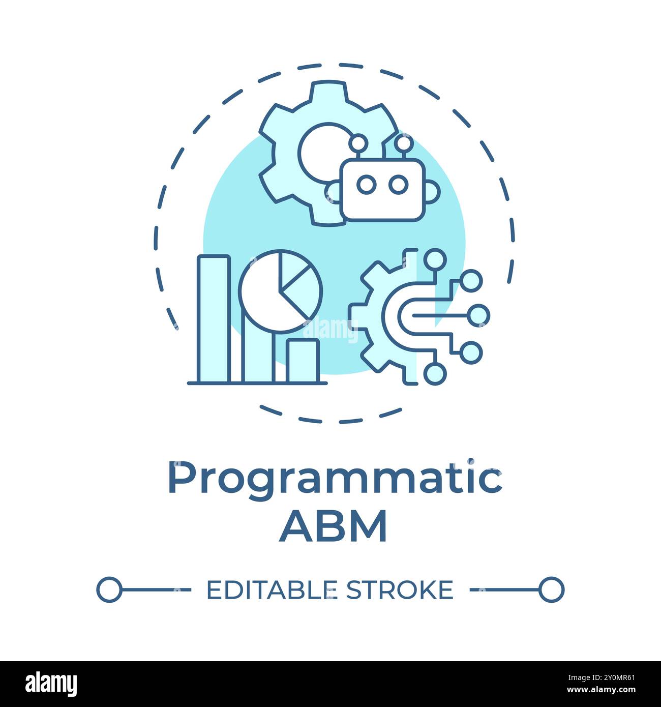 Programmatic abm Soft Blue Concept Symbol Stock Vektor