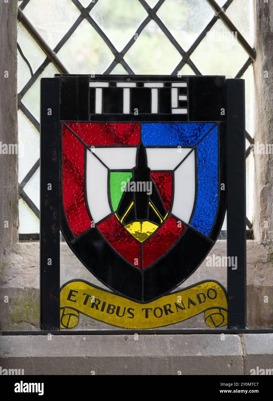 Tri-National Tornado Training Establishment Buntglas, St. Nicholas Church, Cottesmore, Rutland, England, UK Stockfoto