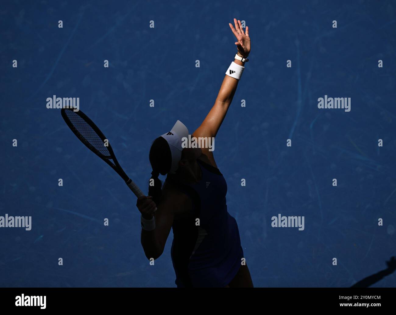 Flushing NY, USA. September 2024. **KEINE ZEITUNGEN** Jessica Pegula vs Diana Shnaider im Arthur Ashe Stadium im USTA Billie Jean King National Tennis Center am 2. September 2024 in Flushing Queens. Quelle: Mpi04/Media Punch/Alamy Live News Stockfoto