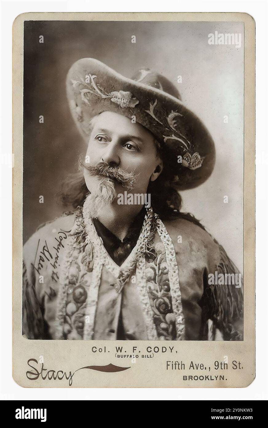 Kabinettkarte von Buffalo Bill Cody, um 1890 - Foto von Stacy, Brooklyn Stockfoto