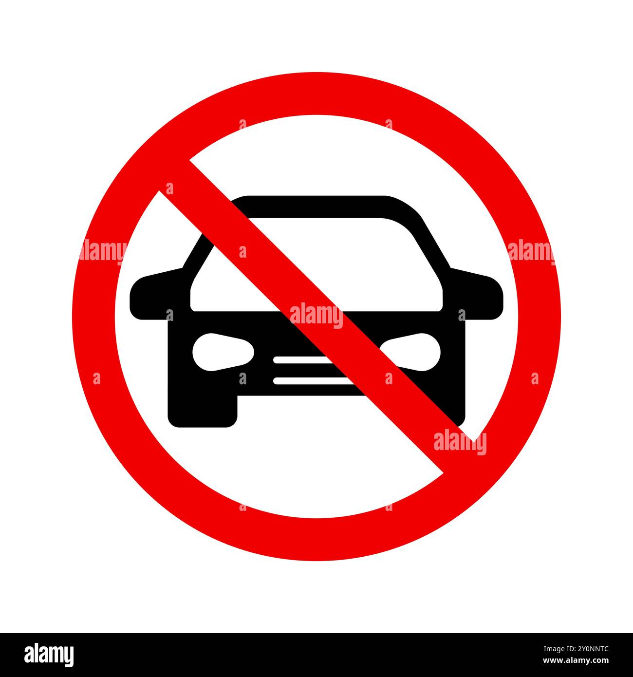 Symbol „kein Fahrzeug erlaubt“. Kein Parkschild. Isoliertes Vektorsymbol Stock Vektor