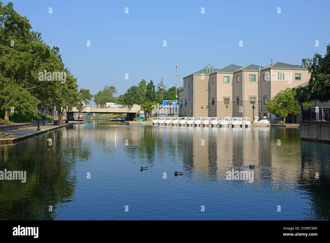Yachthafen am Kanal in Indianapolis, Indiana, USA Stockfoto