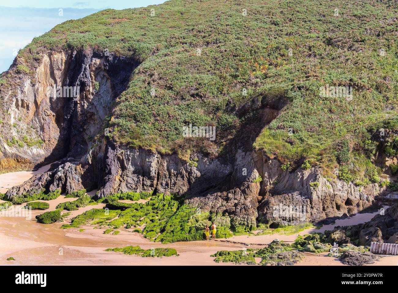 Valdoviño oder Ein Frouxeira-Strand, ein großer Platz zum Baden, Surfen, Bodyboarden und lange Spaziergänge Stockfoto