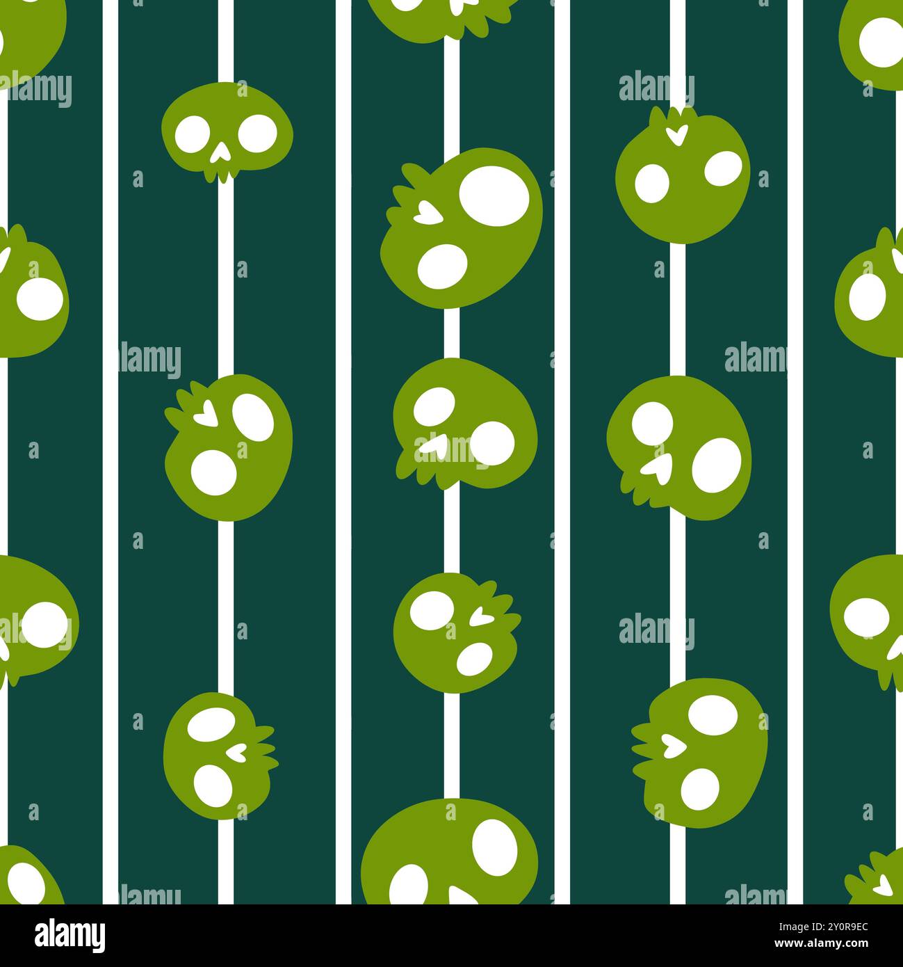 Halloween Monster nahtlose Skulls Muster zum Einpacken von Papier und Stoffen, Bettwäsche und Modetextilien. Hochwertige Abbildung Stockfoto