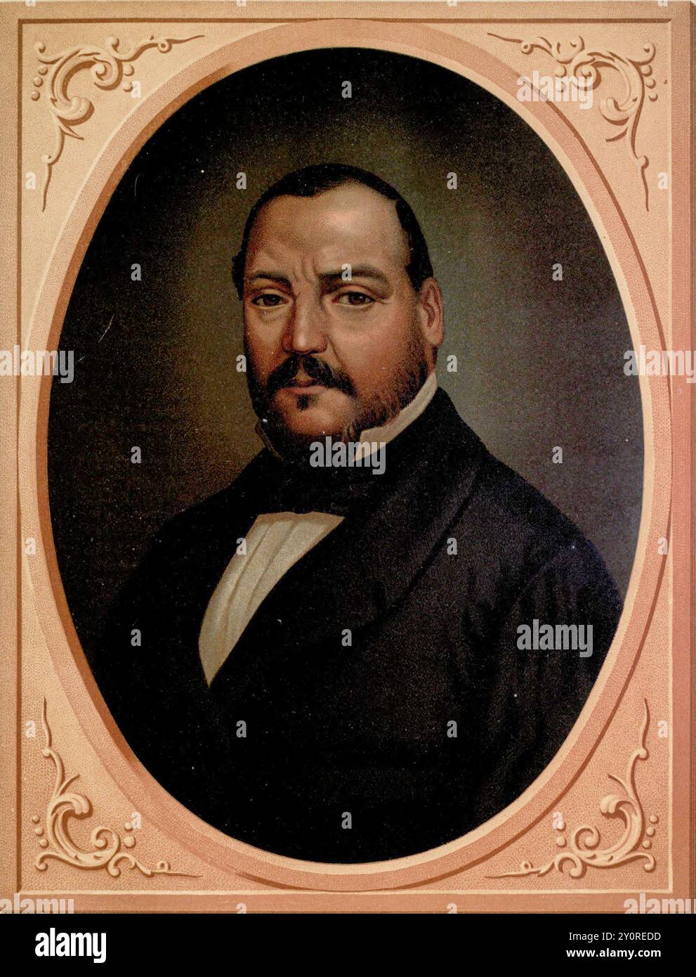 General Don Ignacio Comonfort. Historisches mexikanisches Porträt aus dem 19. Jahrhundert Stockfoto