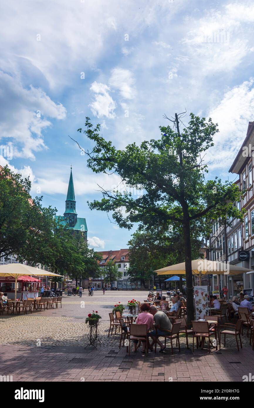 Platz Kornmarkt, Kirche St.-Aegidien-Marktkirche Osterode am Harz Niedersachsen Deutschland Stockfoto