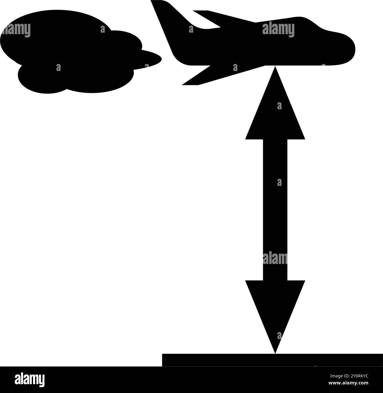 Höhensymbol, Höhensymbol Illustrationsdesign Stock Vektor