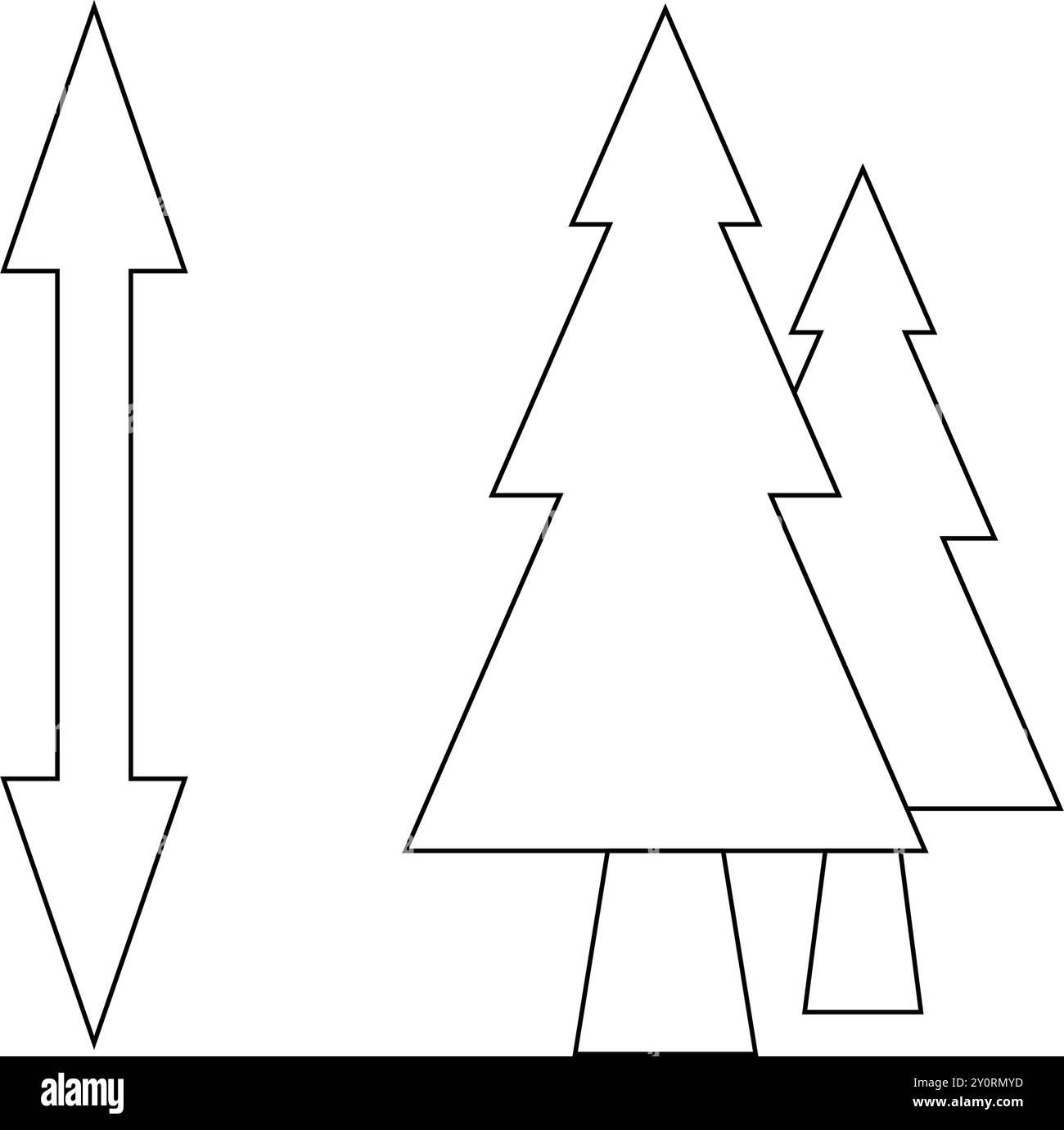 Höhensymbol, Höhensymbol Illustrationsdesign Stock Vektor